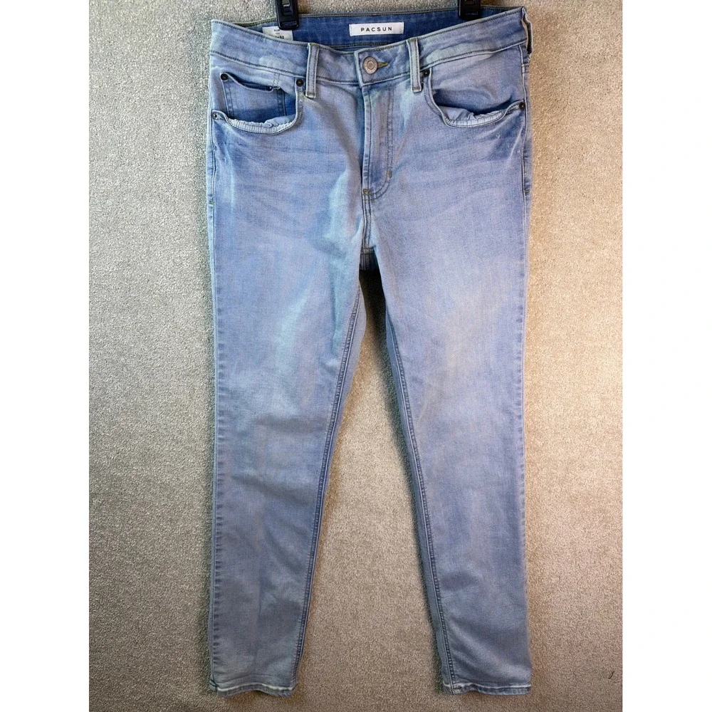 PacSun Slim Jeans Mens 30x32‎ Light Blue Stretch Denim Casual Preppy